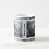 Rustieke Robin vogel marmer patroon familienaam Koffiemok (Center)