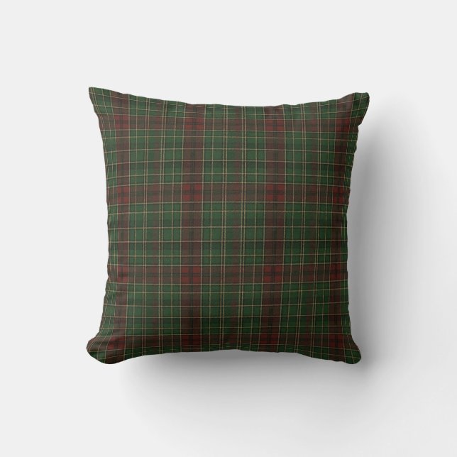 Rustieke, robuuste buiten rood/groen ruit kussen (Voorkant)
