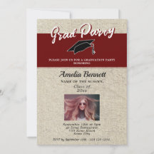 Rustieke Rode Afstuderen Pet Graduation Party Foto