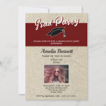 Rustieke Rode Afstuderen Pet Graduation Party Foto