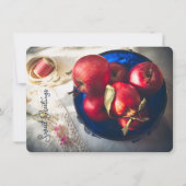 Rustieke rode appels, bloemen en lint feestdagenkaart (Voorkant)