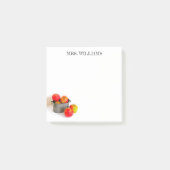 Rustieke Rode Apple Bucket Leraar Naam 3 x 3 Post-it® Notes (Voorkant)