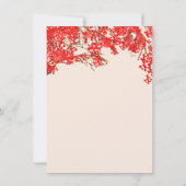 Rustieke rode bessen bessen boomtakken bruiloft kaart (Achterkant)