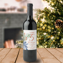 Rustieke rode bessen Kerstmis Bruiloft Tafel Numme Wijn Etiket