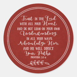 Rustieke rode bijbel vers Christelijke typografie Ronde Sticker