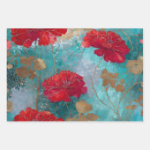  Rustieke Rode Bloemen Decoupage Papieren Set Inpakpapier Vel (Voorkant 3)