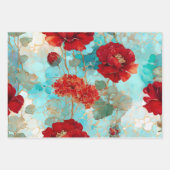  Rustieke Rode Bloemen Decoupage Papieren Set Inpakpapier Vel (Voorkant)