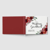 Rustieke rode bloemen elegante winter bruiloft gastenboek (Volledig)