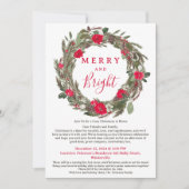 Rustieke Rode Bloemen Krans Gezellige Kerst Bijeen Kaart (Voorkant)