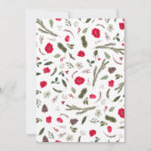 Rustieke Rode Bloemen Krans Gezellige Kerst Bijeen Kaart (Achterkant)