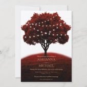 Rustieke Rode Boom String Lights Bruiloft Uitnodig Kaart (Voorkant)
