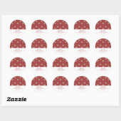 Rustieke Rode Botanische Kerststicker Ronde Sticker (Vel)