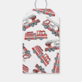 Rustieke rode brandweerwagen Verjaardag Dank u Fav Cadeaulabel (Achterkant)