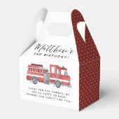 Rustieke Rode Brandweerwagen Verjaardagsfeestgunst Bedankdoosjes (Achterkant)