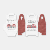 Rustieke Rode Brandweerwagen Verjaardagsfeestgunst Bedankdoosjes (Uitgevouwen)