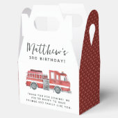 Rustieke Rode Brandweerwagen Verjaardagsfeestgunst Bedankdoosjes (Geopend)