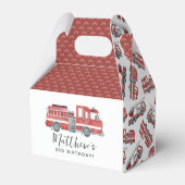 Rustieke Rode Brandweerwagen Verjaardagsfeestgunst Bedankdoosjes (Achterkant)