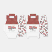 Rustieke Rode Brandweerwagen Verjaardagsfeestgunst Bedankdoosjes (Uitgevouwen)