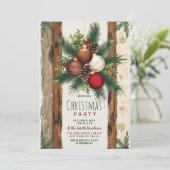 Rustieke rode bruine Ornamenten kerstfeest Kaart (Staand voorkant)