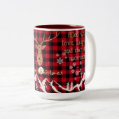 Rustieke Rode Buffalo Plaid Rendier Kerstmis Mok (Voorkant rechts)