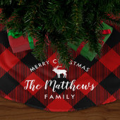 Rustieke rode buffel controleren rendier monogram kerstboom rok