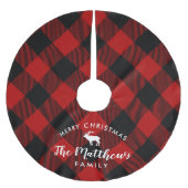 Rustieke rode buffel controleren rendier monogram kerstboom rok (Voorkant)