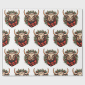 Rustieke rode buffel geruite boerderij cadeaupapier (Vlak)