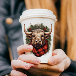 Rustieke rode buffel geruite boerderij papieren bekers