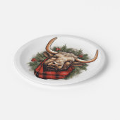 Rustieke rode buffel geruite boerderij papieren bordje (Gekanteld)