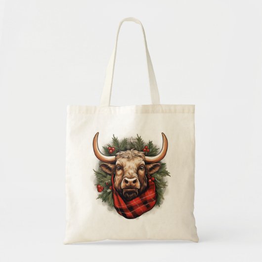 Rustieke rode buffel geruite boerderij tote bag (Voorkant)
