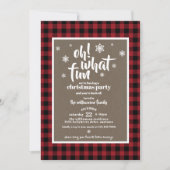 Rustieke Rode Buffel Plaid Kerstfeest Kaart (Voorkant)