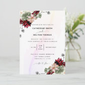 Rustieke rode elegante bloemen kaart (Staand voorkant)