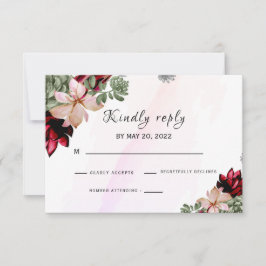 Rustieke rode elegante bloemen uitnodiging