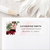 Rustieke rode elegante bloemen uitnodiging etiket (Insitu)