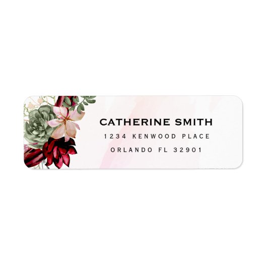 Rustieke rode elegante bloemen uitnodiging etiket (Voorkant)