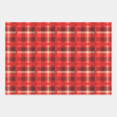 Rustieke rode en groene gespeelde patronen inpakpapier vel (Voorkant 2)