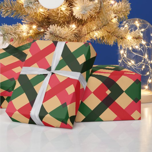 Rustieke rode en groene Tartan Plaid Vakantie Wrap Cadeaupapier (Feestdagen)