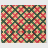 Rustieke rode en groene Tartan Plaid Vakantie Wrap Cadeaupapier (Vlak)