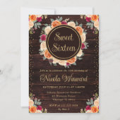 Rustieke Rode en Oranje Herfst Bloemen Krans Sweet Kaart (Voorkant)