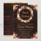 Rustieke Rode en Oranje Herfst Bloemen Krans Sweet Kaart (Voorkant / Achterkant)