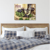 Rustieke rode en witte wijn glazen druiven vat canvas afdruk (Insitu (Slaapkamer))