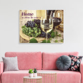 Rustieke rode en witte wijn glazen druiven vat canvas afdruk (Insitu (Woonkamer))