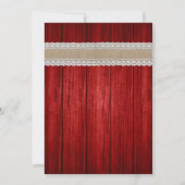 Rustieke rode en zonnebloem bruiloft uitnodigingen (Achterkant)