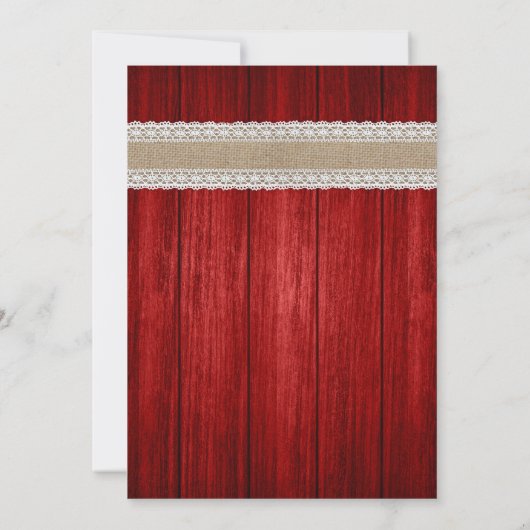 Rustieke rode en zonnebloem bruiloft uitnodigingen (Achterkant)