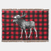 Rustieke rode en zwarte Buffalo Plaid Bull Moose Deken (Voorkant)
