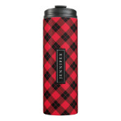 Rustieke rode en zwarte Buffalo Plaid gepersonalis Thermosbeker (Voorkant)