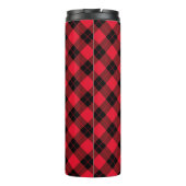 Rustieke rode en zwarte Buffalo Plaid gepersonalis Thermosbeker (Achterkant)