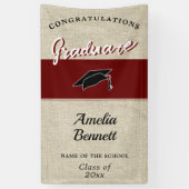 Rustieke rode felicitaties Graduation Party P Spandoek (Verticaal)