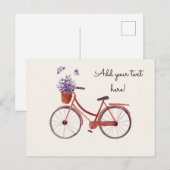 Rustieke rode fiets briefkaart (Voorkant / Achterkant)