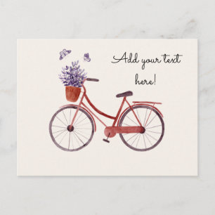 Rustieke rode fiets briefkaart